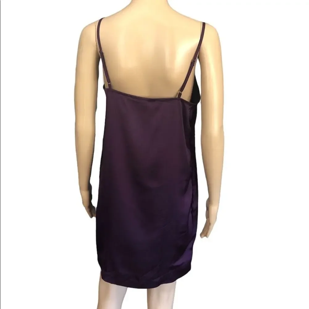 Kensie Slip Dress Small Evening Formal Y2K Silk Spaghetti Straps Mini Purple - Picture 3 of 8